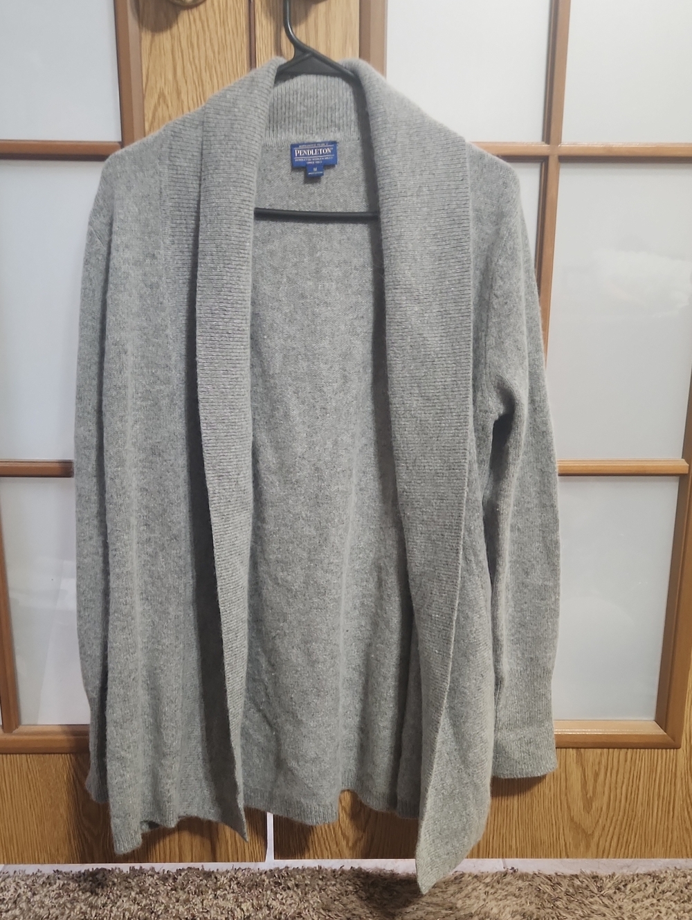 Pendleton Womens Medium Lambs Wool & Angora Rabbit Hair Blend Grey Cardigan